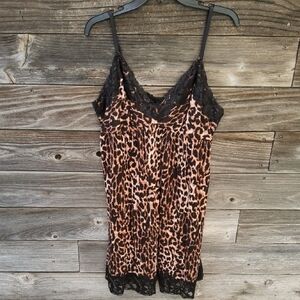 Soma Leopard Lace Slip Nightgown Size XL